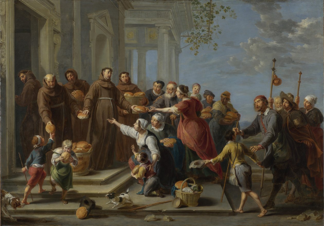 Svatý Antonín z Padovy rozvážející chléb, cca 1662 od Willem van Herp the Elder