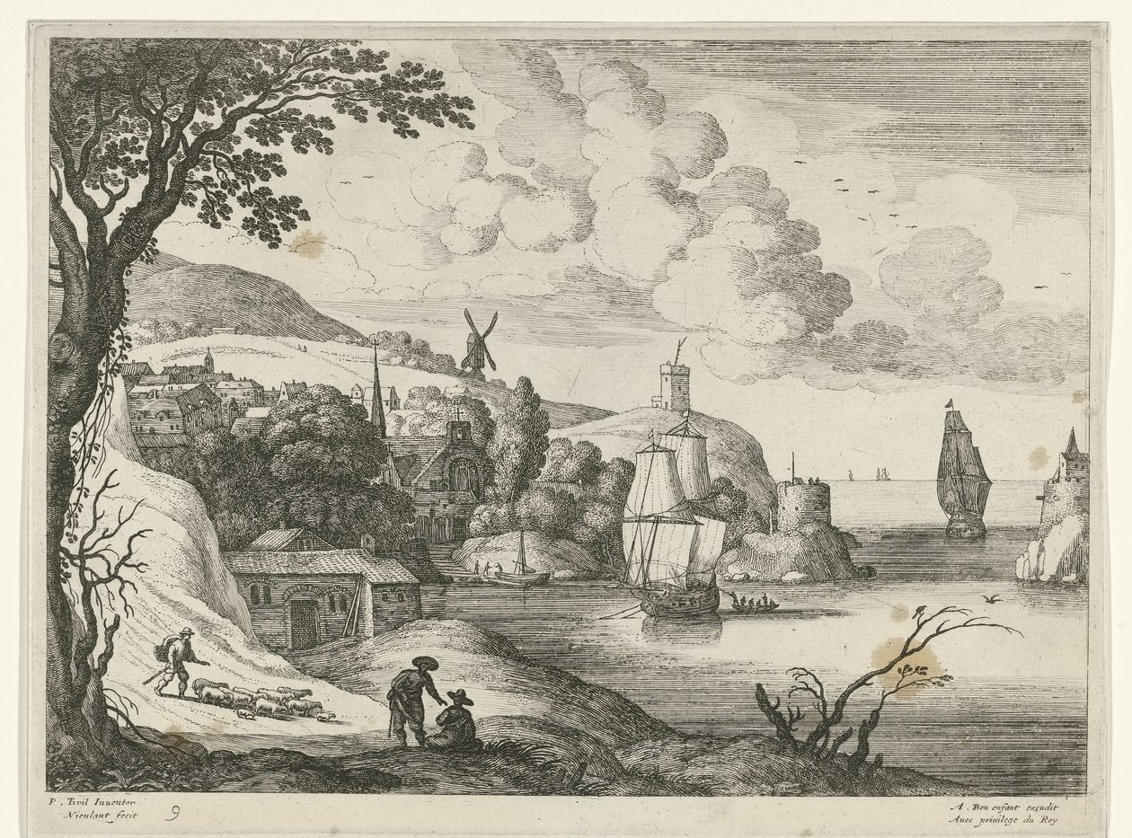 Vesnice v zátoce Italské krajiny (název série) od Willem van Nieulandt (II)