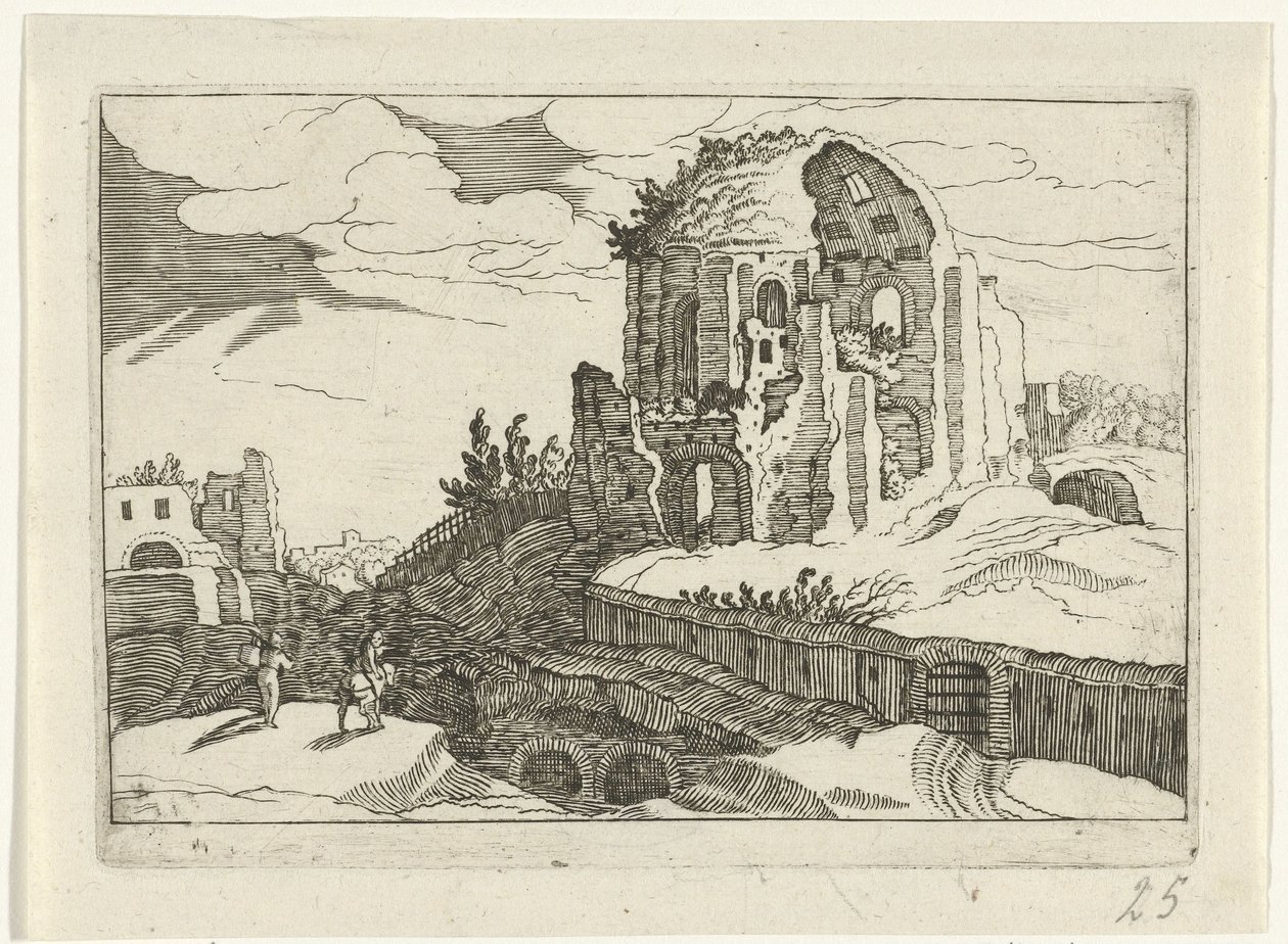 Nymphaeum v Římě Romeinse ruïnes (série 2) (název série) od Willem van Nieulandt (II)