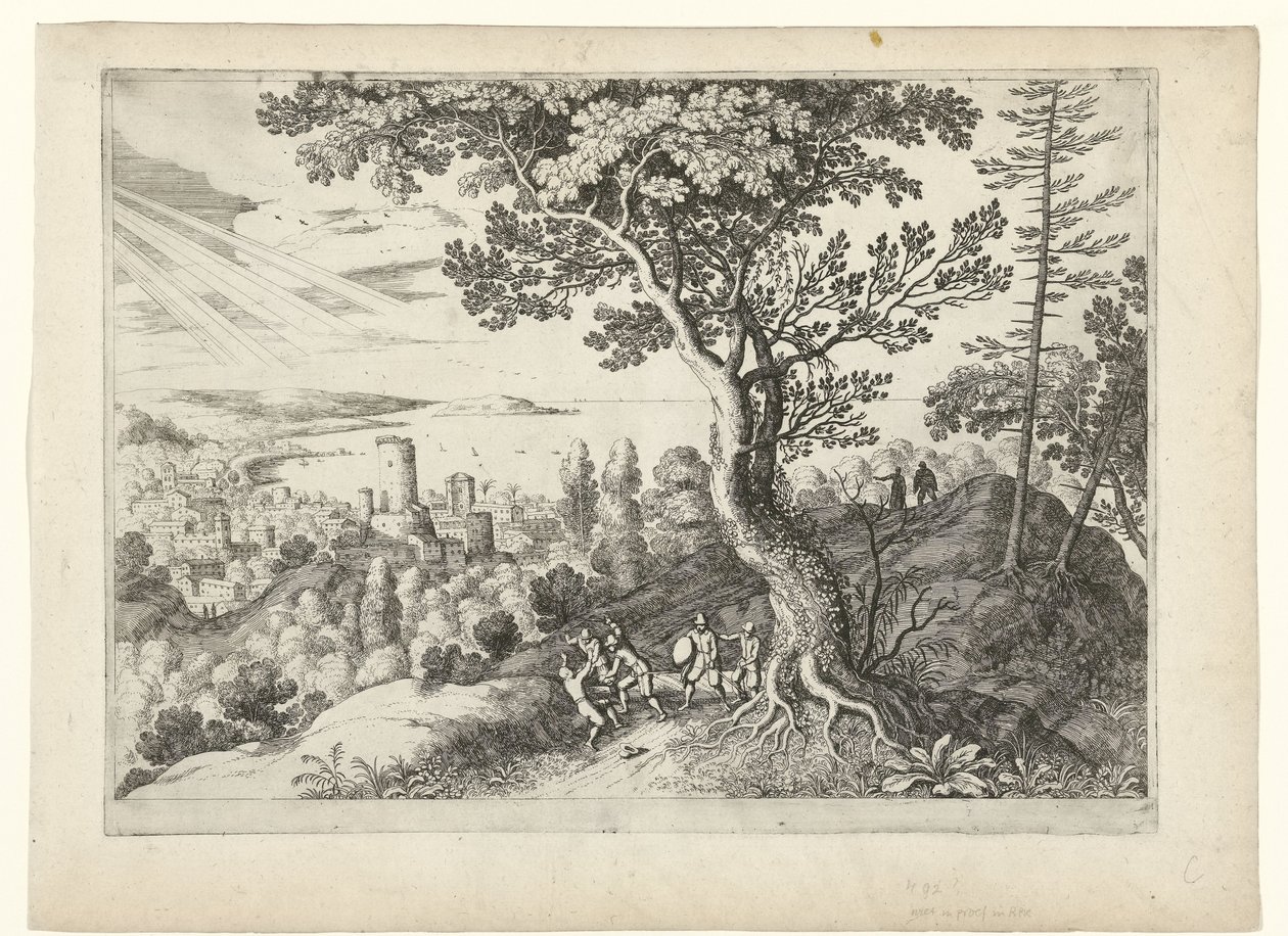 Cestovatel je napaden lupiči Italské krajiny (název série) od Willem van Nieulandt (II)