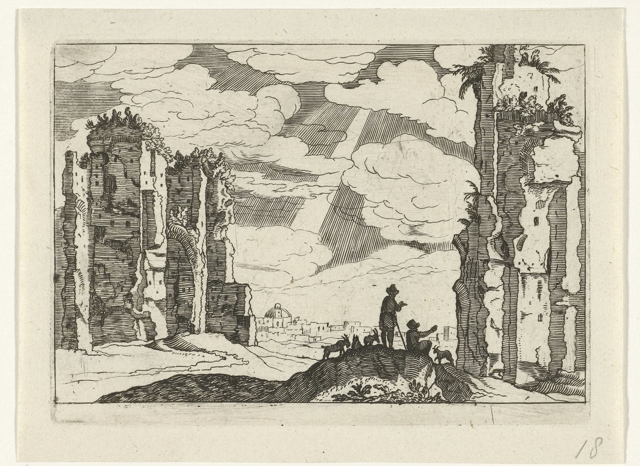 Zřícenina lázní Caracalla Římské ruiny (série 2) (název série) od Willem van Nieulandt (II)