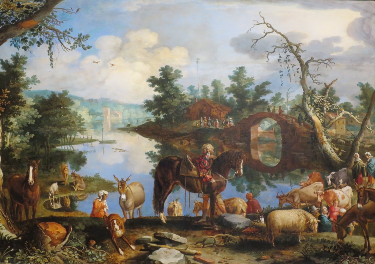 "Jákob se vrací do Kanaánu" Willem van Nieulandt mladší, 1611, Puškinovo muzeum od Willem van Nieulandt II