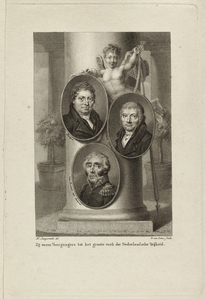 Památník s portréty Joan Melchior Kemper, Cornelis Anthony Fannius Scholten, Gijsbert Carel Rutger Reinier van Brienen van Ramerus. NL-HlmNHA 1477 53011449 od Willem van Senus