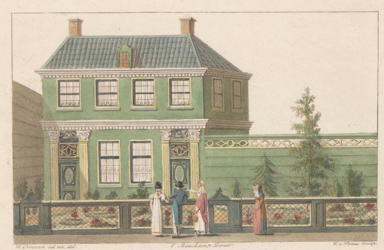 Budova na východní straně 219 v Zaandamu, 1824 Obrázek domu v Severním Holandsku v Zaandamu / Representation d
