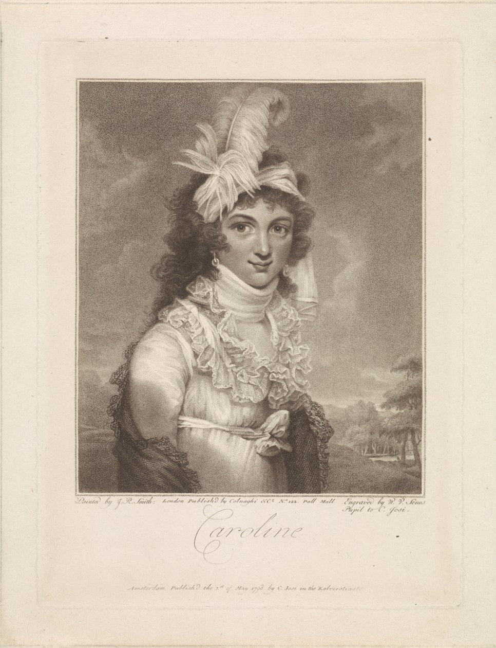 Portrét Caroline Amálie Elisabeth z Brunswick-Wolfenbüttel od Willem van Senus
