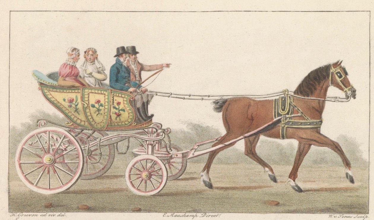 Hrací vozík Zaan, 1824 Noord-Hollandsch Speelwagentje na Zaanu / Voiture de plaisance, dite Speelwagentje au Zaan (název na objektu) od Willem van Senus