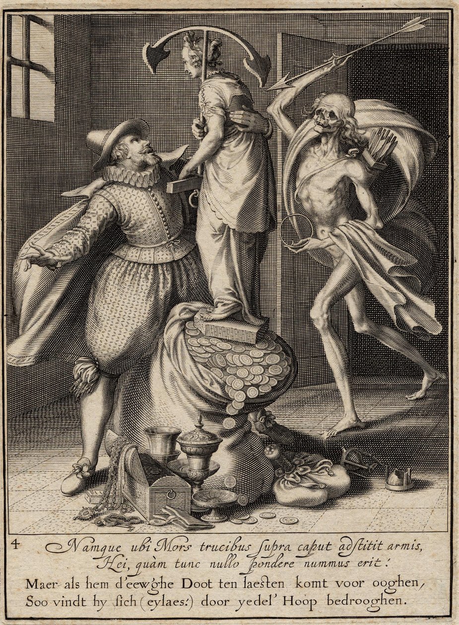 Smrt šípem, který se chystá zasáhnout muže, 1609 od Willem van Swanenburgh
