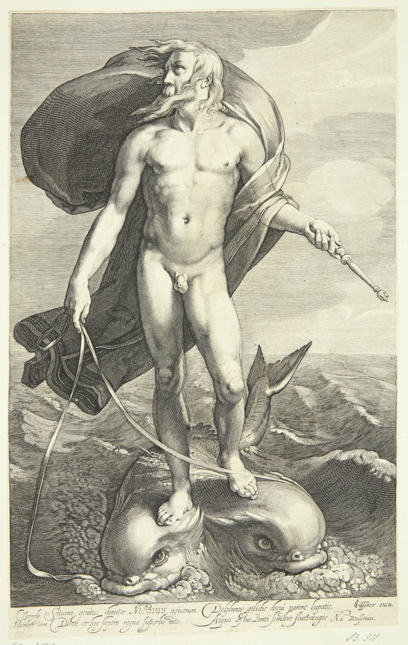 Neptun na dvou delfínech od Willem van Swanenburgh
