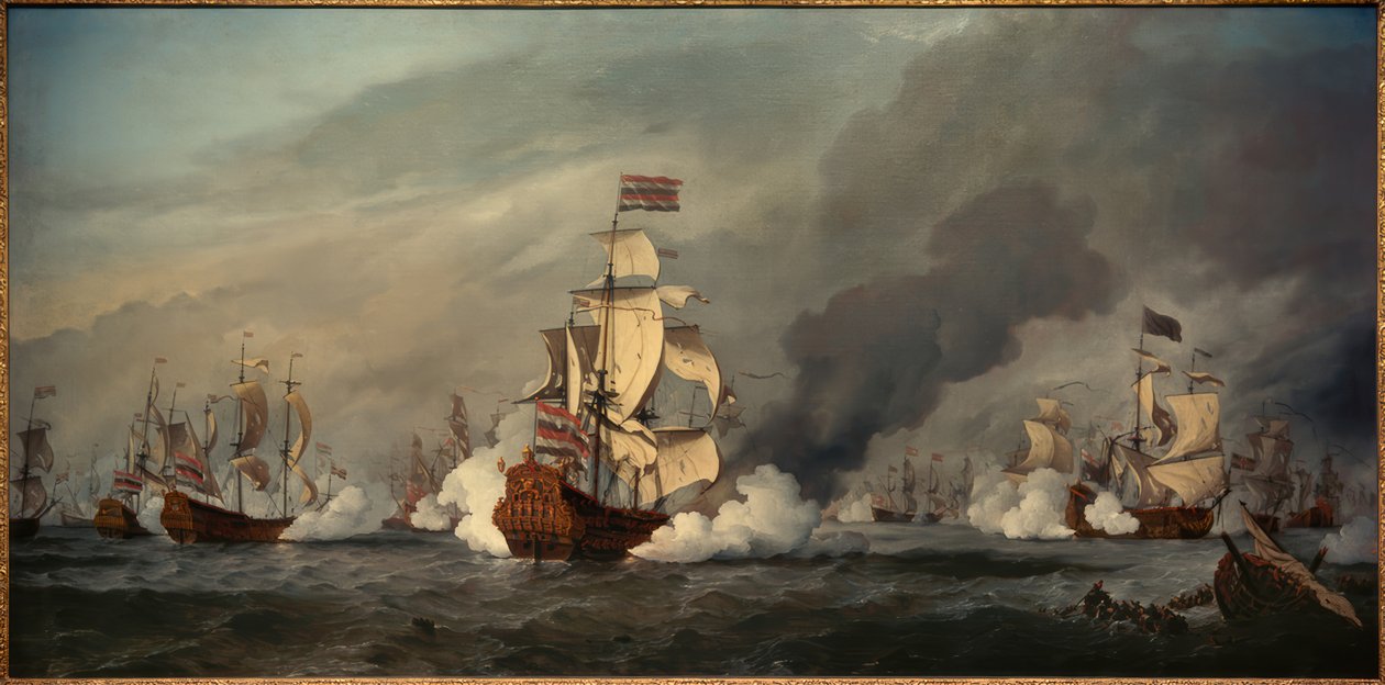 Die "Zlatý lev" v der Seeschlacht vor Texel, 21. srpna 1673 od Willem van de Velde the Younger