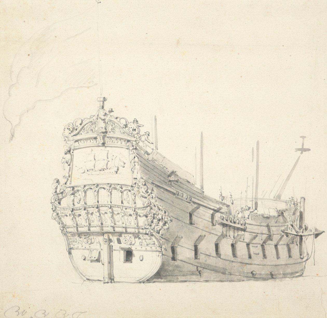 Portrét "Ijlsta" (1653), asi 1665 (grafit, šedá barva) od Willem van de Velde the Younger
