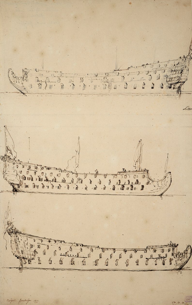 Portrét "královského panovníka od Willem van de Velde the Younger