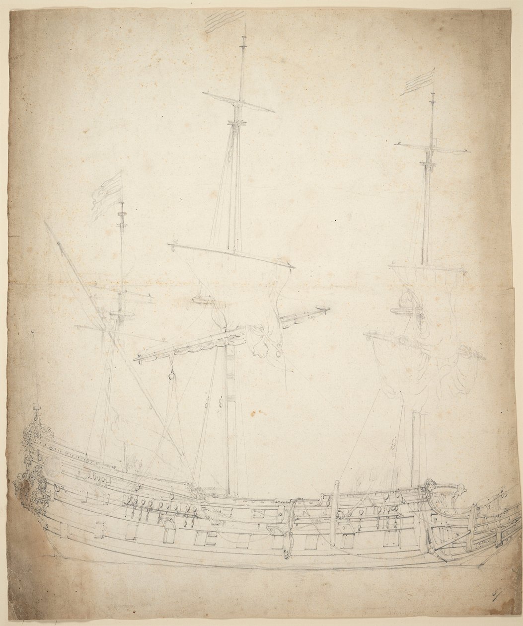 Portrét "Vrede" (), asi 1661 (ofset, grafit) od Willem van de Velde the Younger
