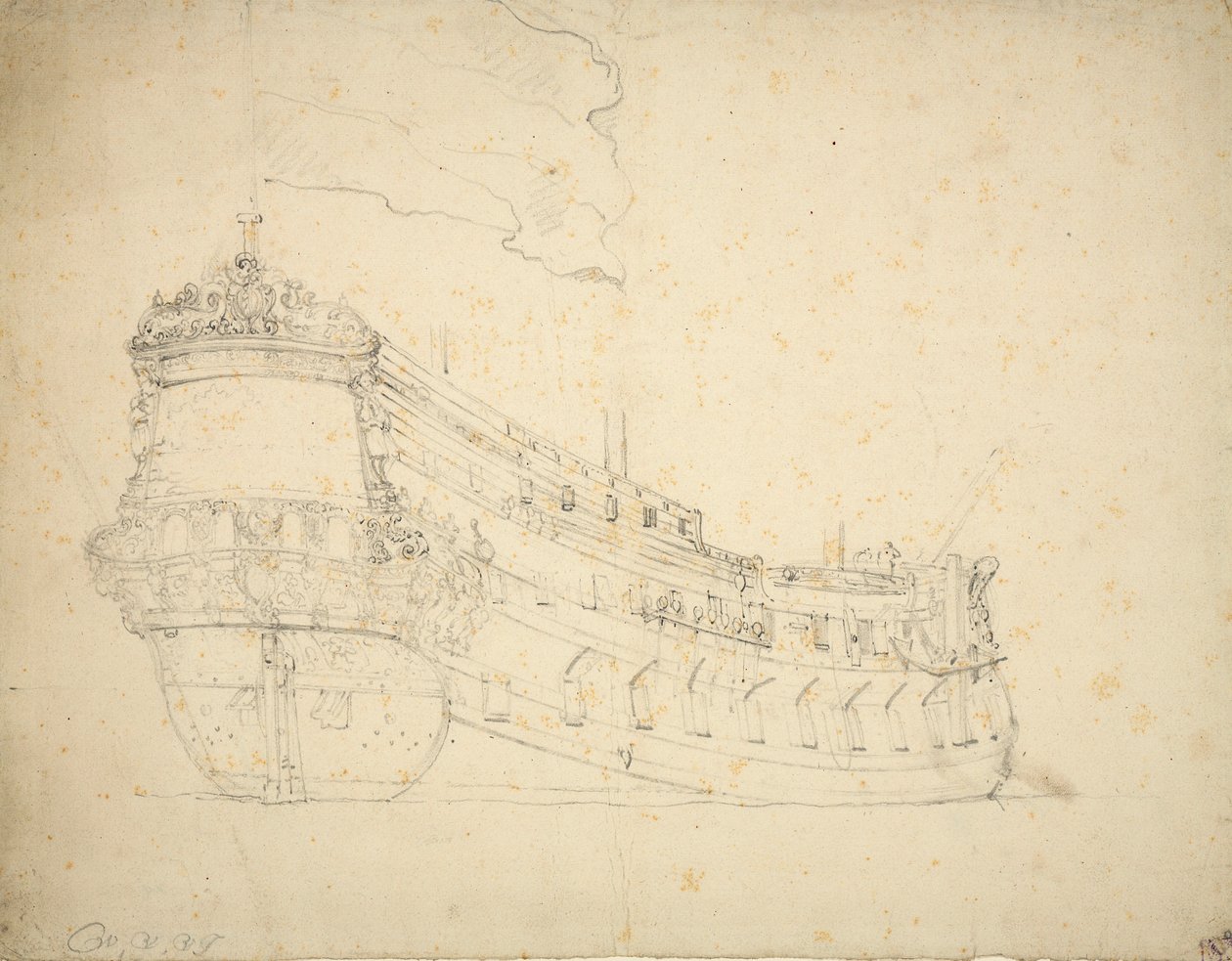 Portrét "Wakende Boei", cca 1664 (ofset) od Willem van de Velde the Younger