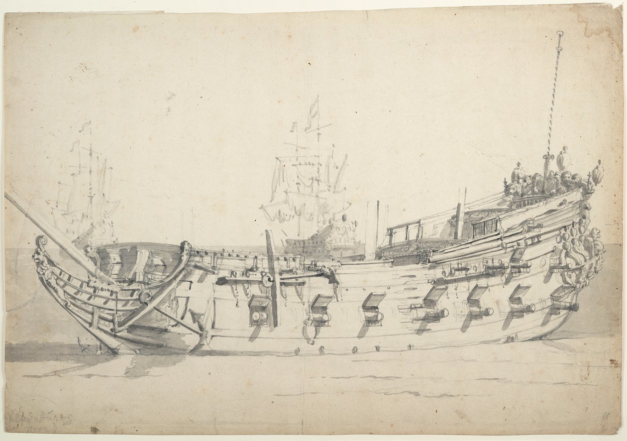 Portrét "Wulpenburg Amsterdam", asi 1659 (grafit, šedá barva) od Willem van de Velde the Younger