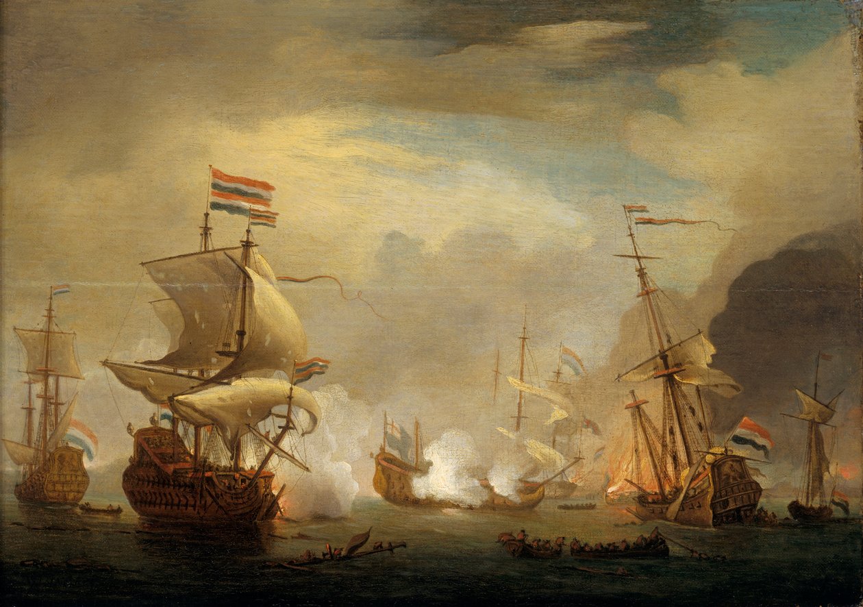 Bitva u Texelu od Willem van de Velde the Younger