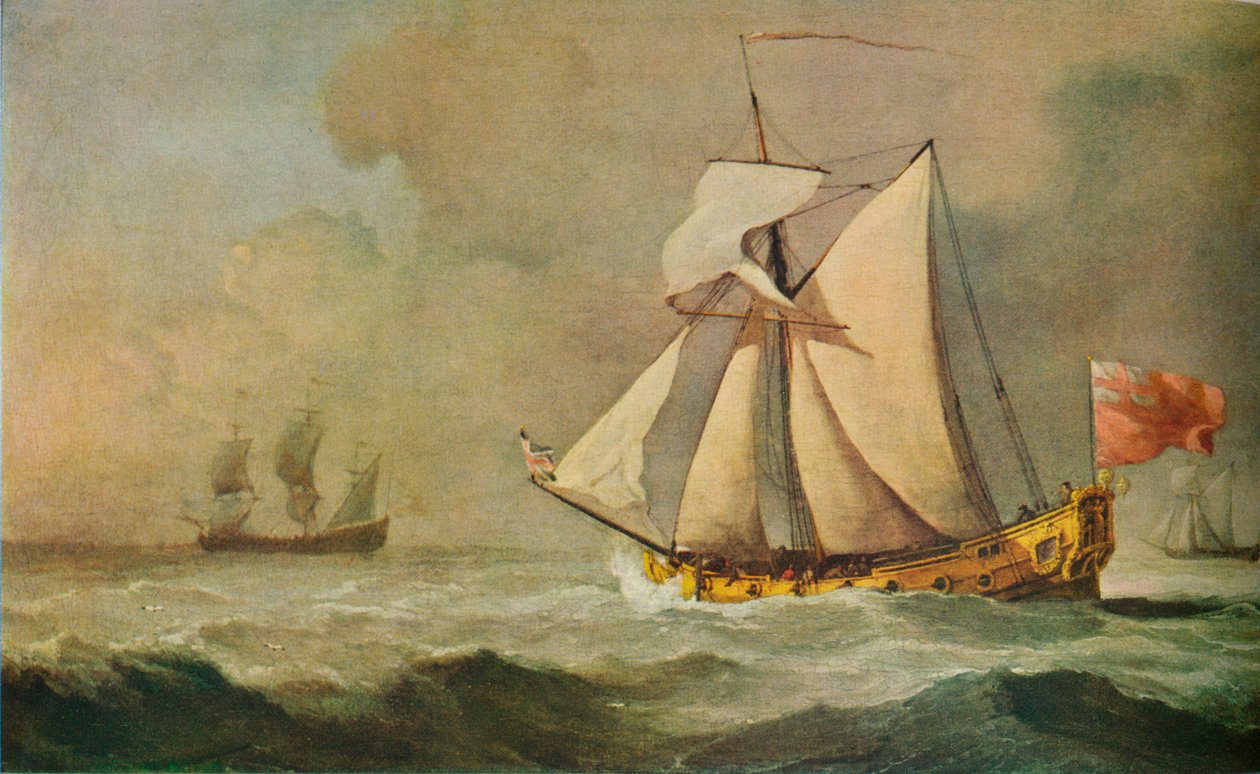Clevelandská jachta na moři ve svěžím vánku, 1678 od Willem van de Velde the Younger