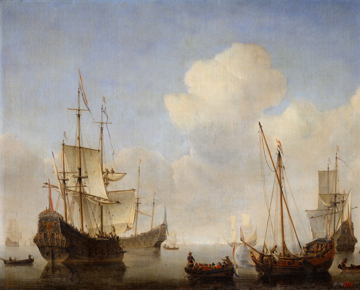 Nizozemská eskadra na pobřeží západní Afriky, 60. léta 17. století. od Willem van de Velde the Younger