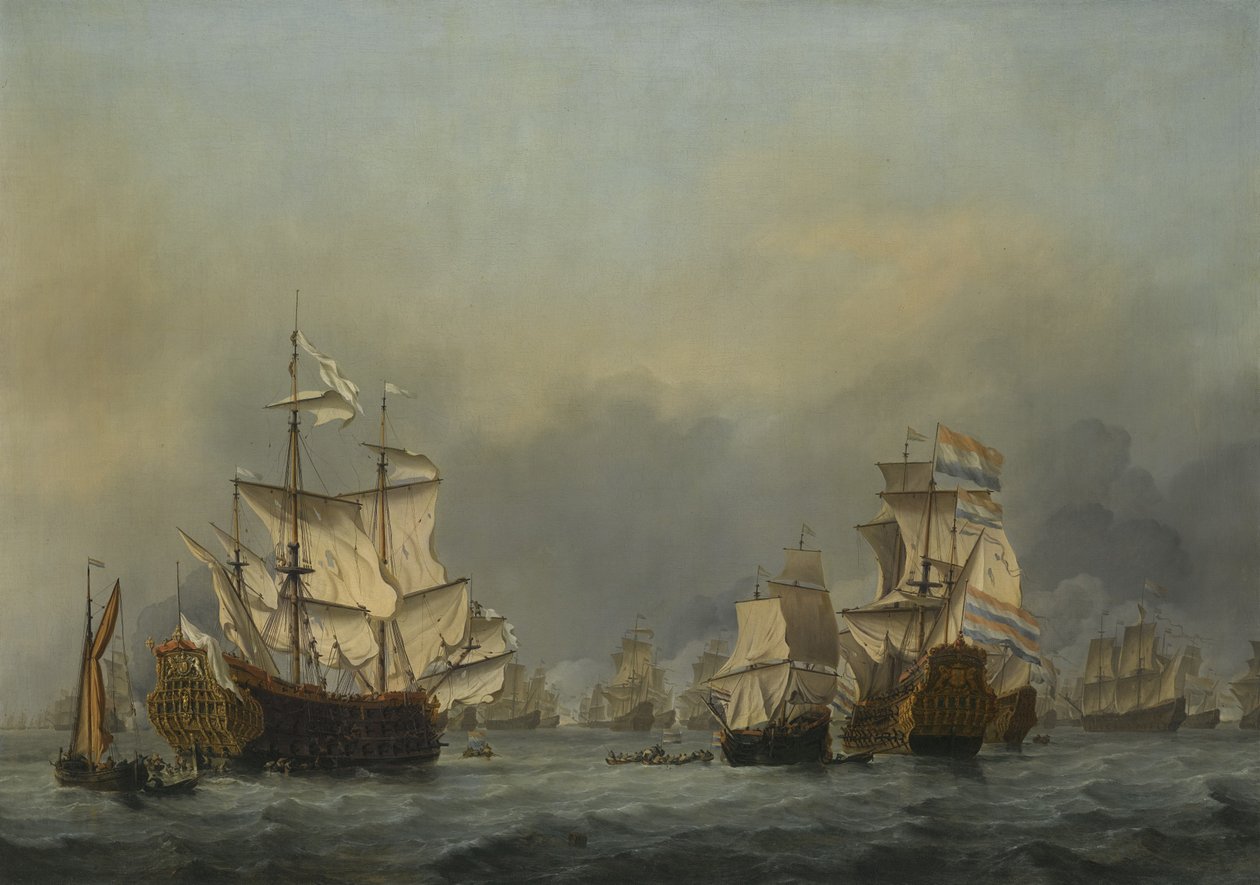 Čtyřdenní bitva, c. 1670 od Willem van de Velde the Younger