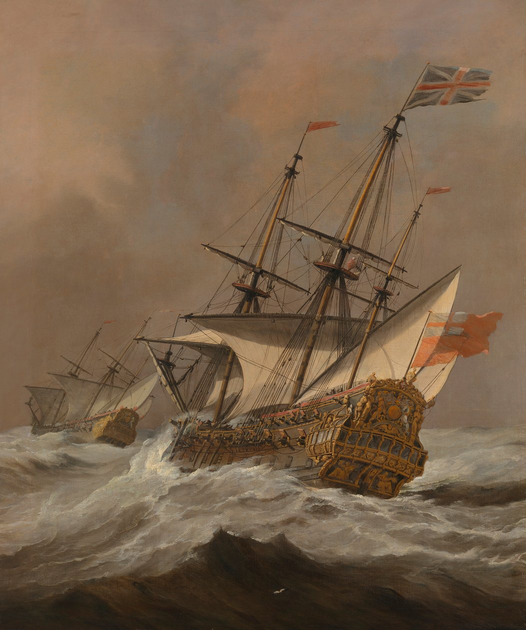 "Resolution" ve vichřici, asi 1678 (olej na plátně) od Willem van de Velde the Younger
