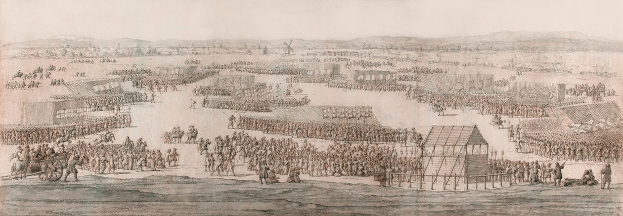 Velká recenze na Hounslow Heath od Willem van de the Elder Velde