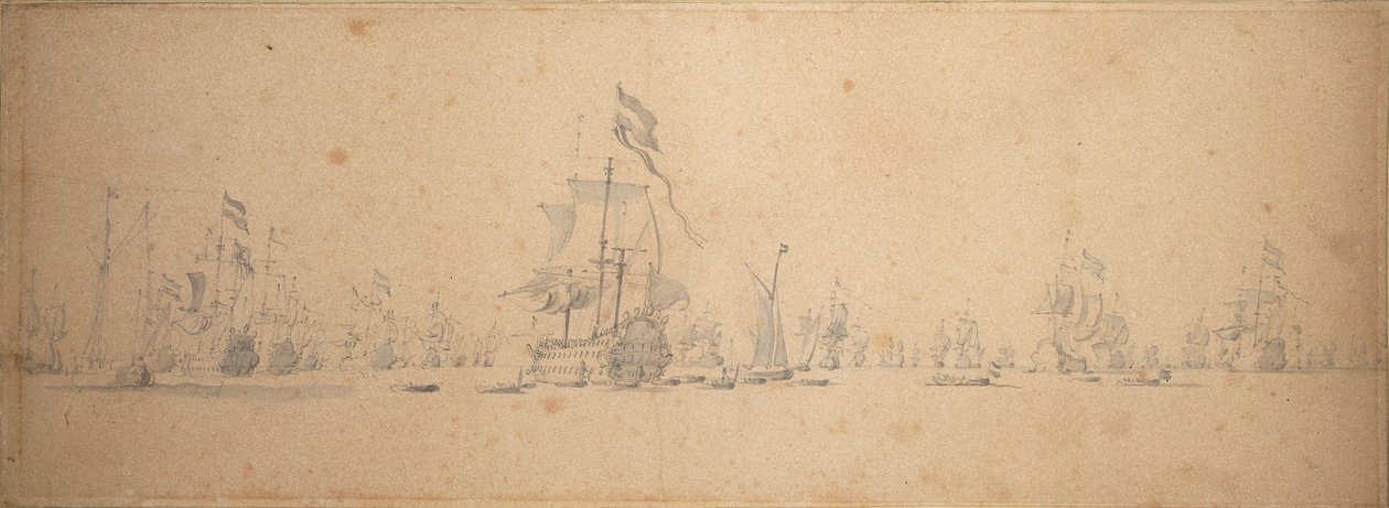 Válečná rada v nizozemském loďstvu od Willem van de the Elder Velde