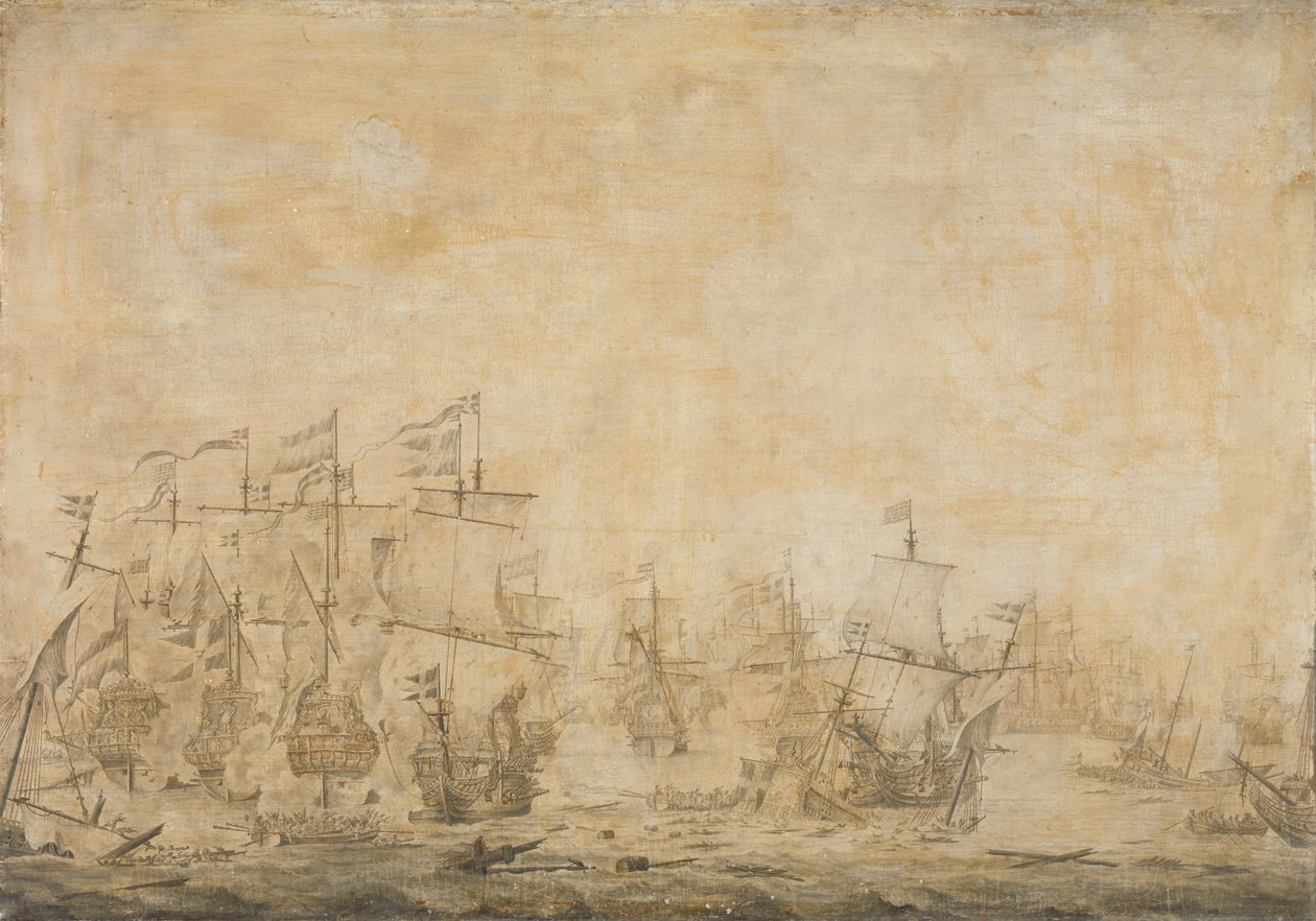 Bitva mezi nizozemskou a švédskou flotilou od Willem van de the Elder Velde