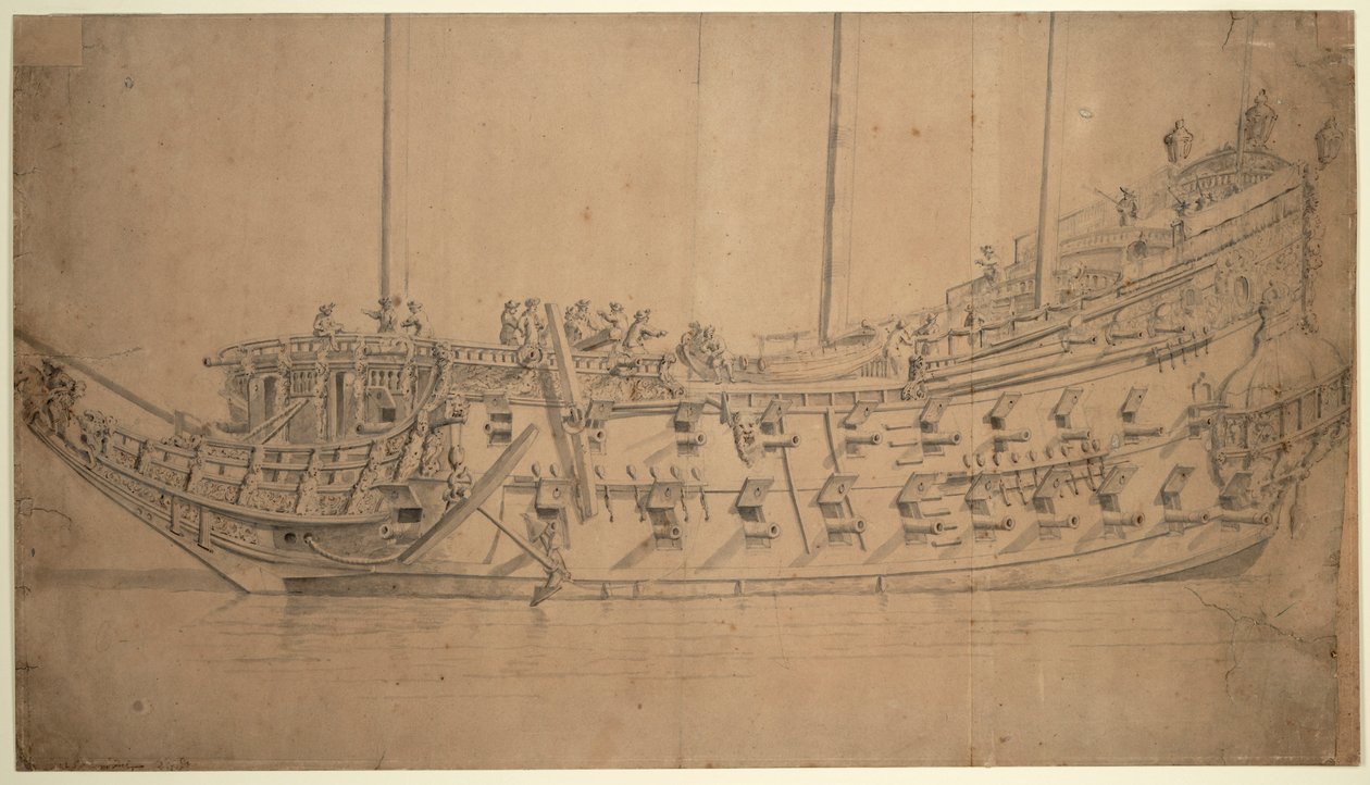 Portrét "Hannibala", asi 1659 (kresba) od Willem van de the Elder Velde