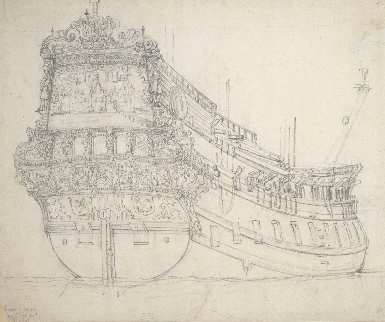 Portrét "Hilversum", asi 1655 (grafit) od Willem van de the Elder Velde