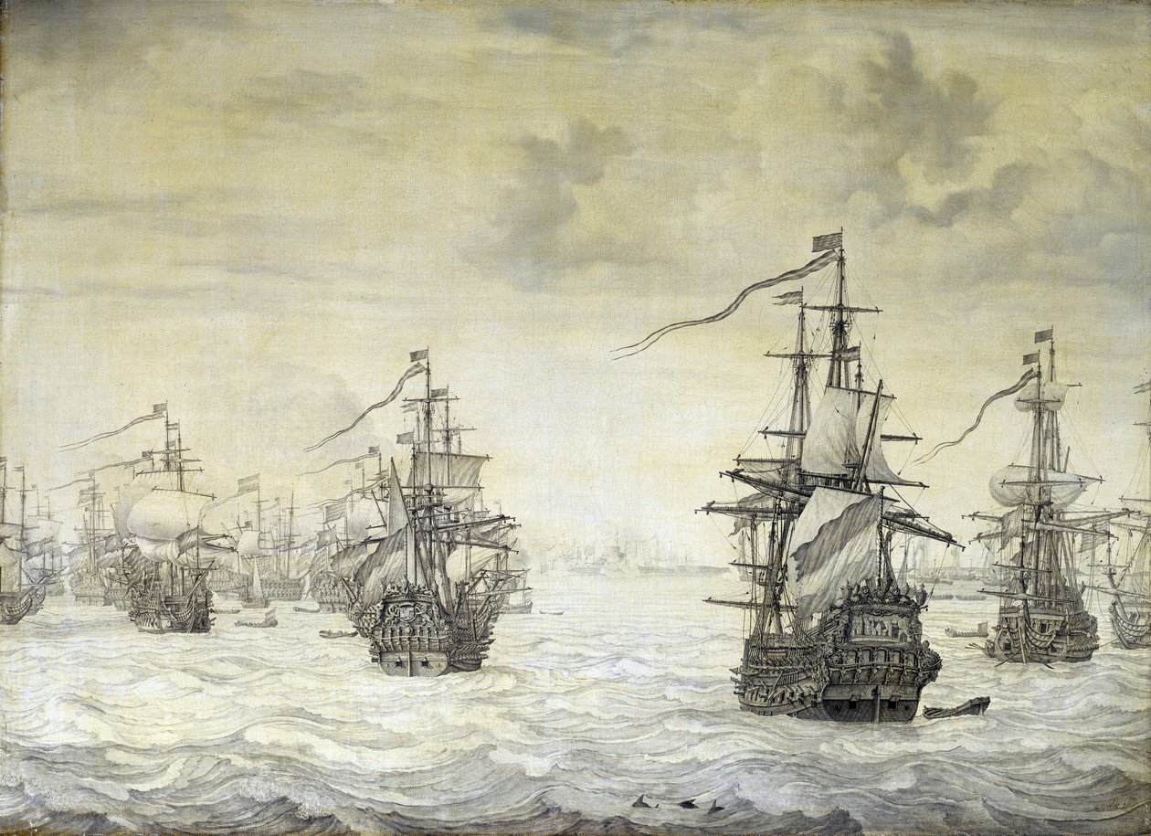 Druhá anglo-holandská válka (anglo-holandská) od Willem van de the Elder Velde