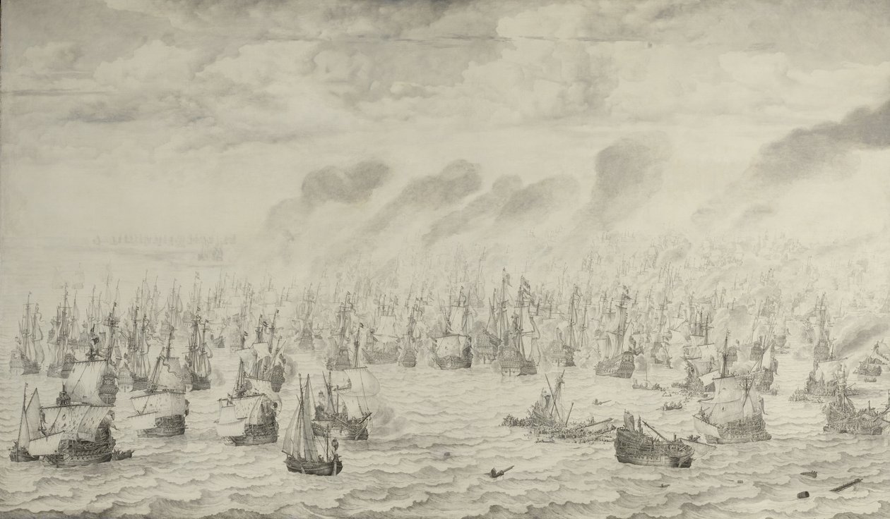 Bitva u Terheide od Willem van de the Elder Velde