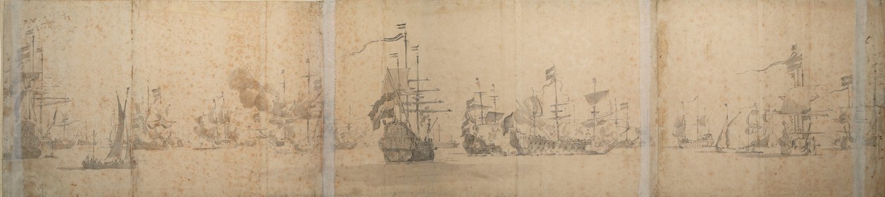 Nizozemská flotila u pobřeží Holandska listopad 1664 od Willem van de the Elder Velde