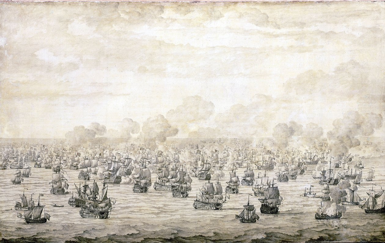 První bitva u Schooneveldu, 28. května 1673 od Willem van de the Elder Velde
