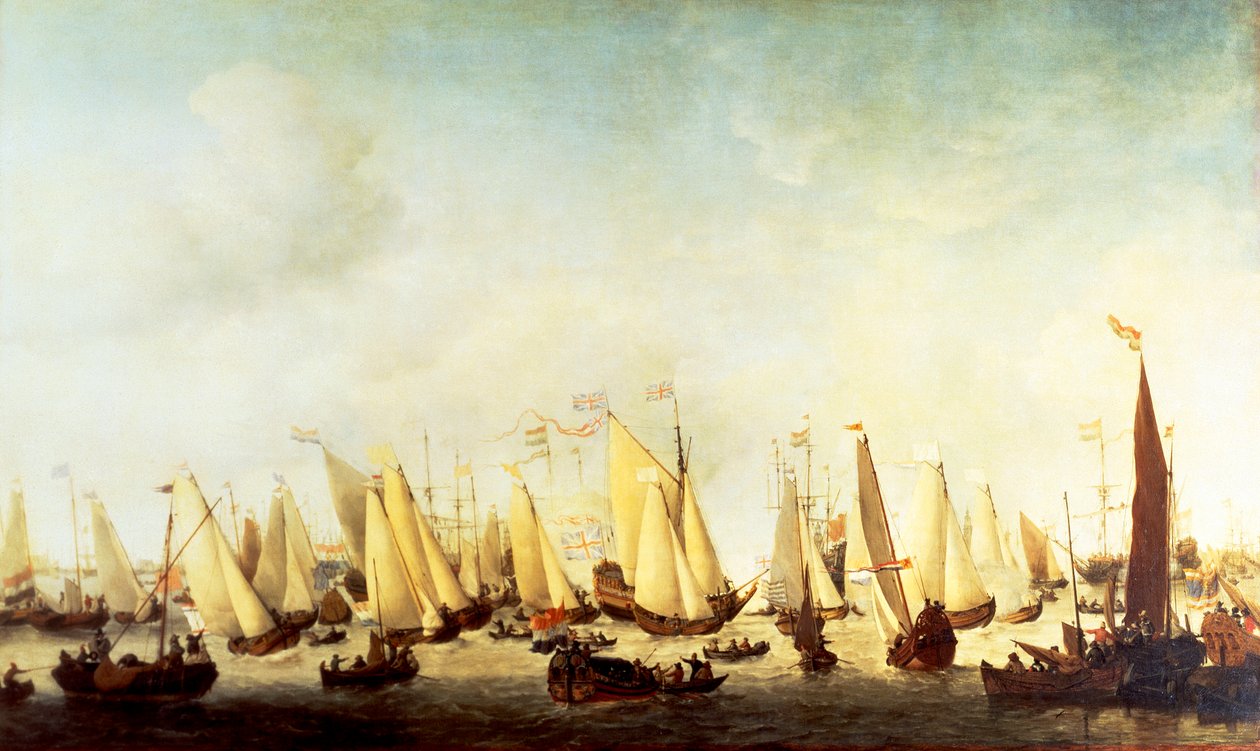 Nalodění Karla II. Stuarta v Scheveningenu od Willem van de Velde the Younger