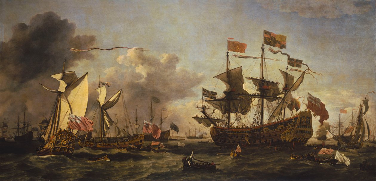 Královská návštěva flotily v ústí Temže, 6. června 1672 od Willem van de Velde the Younger