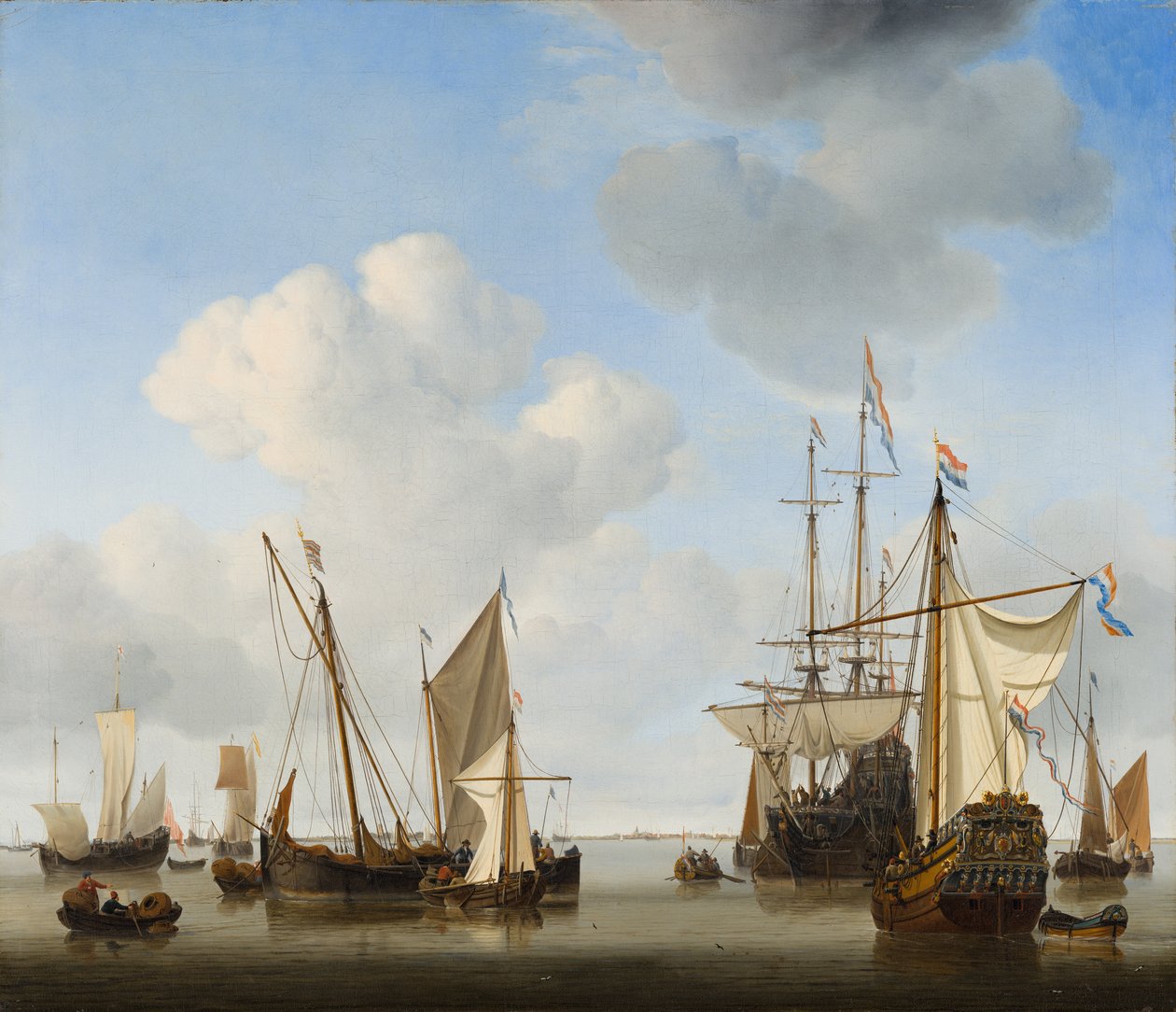 Lodě na silnicích od Willem van de Velde the Younger