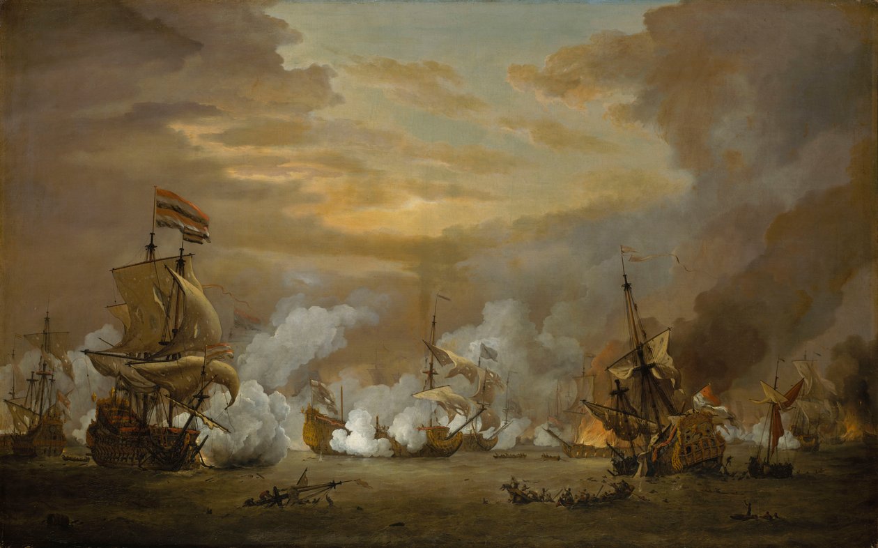 Bitva u Texelu od Willem van de Velde the Younger