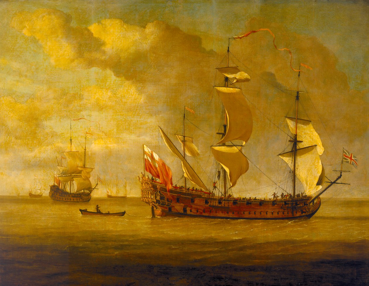 Karlova galéra před lehkým větrem, konec 17. století (olej na desce) od Willem van de Velde the Younger