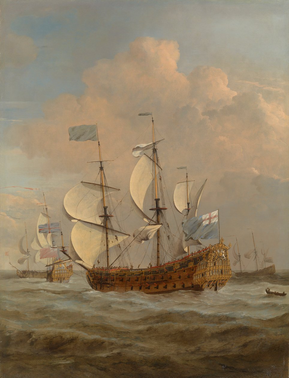 Loď "Svatý Ondřej" na moři za mírného větru, asi 1673 (olej na plátně) od Willem van de Velde the Younger