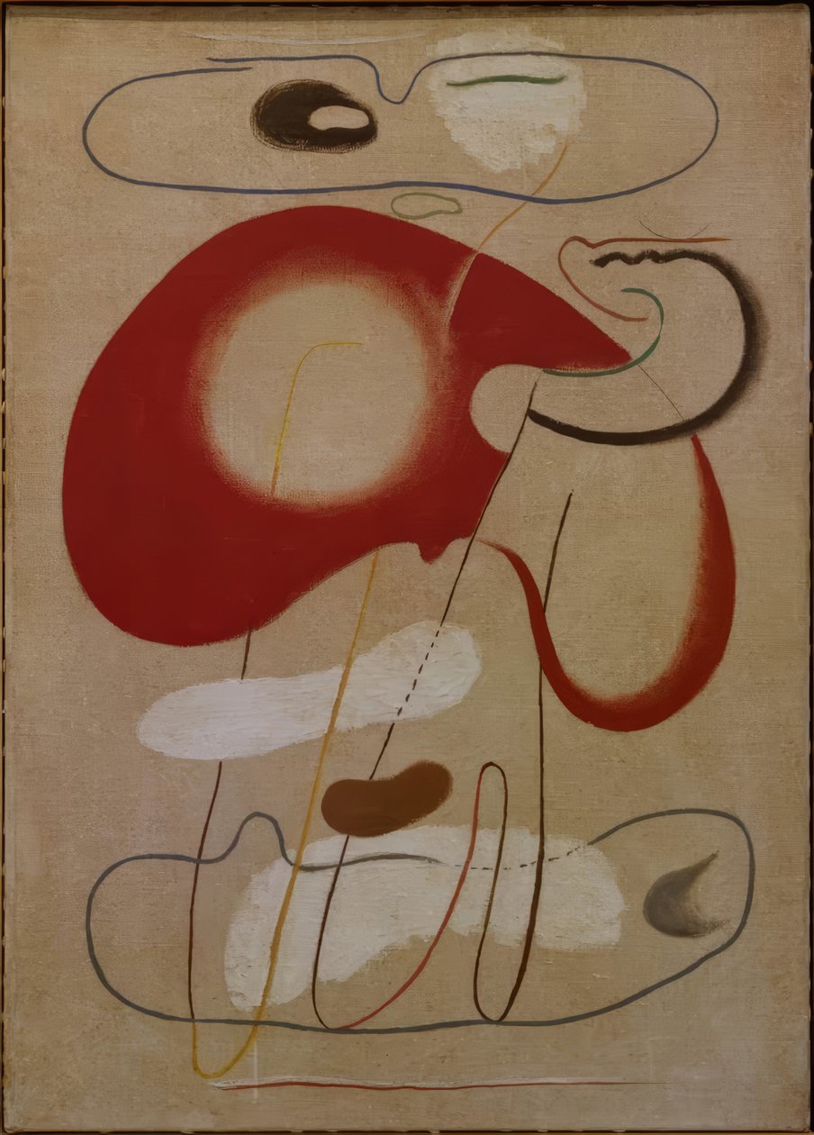 Obrázek s hnědou formou od Willi Baumeister