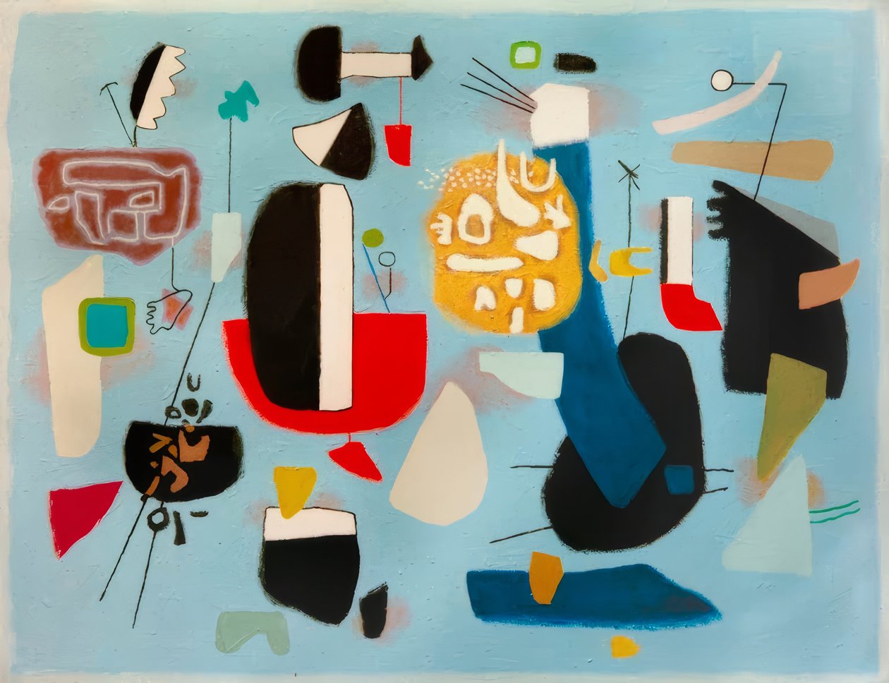 Dialog červená-modrá od Willi Baumeister