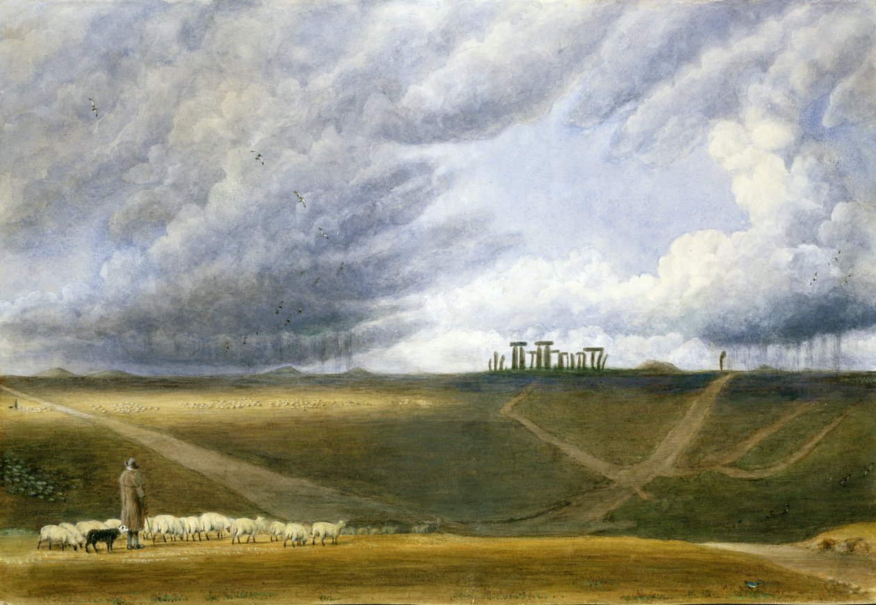 Pasení ovcí ve Stonehenge (wc na papíře) od Joseph Mallord William Turner