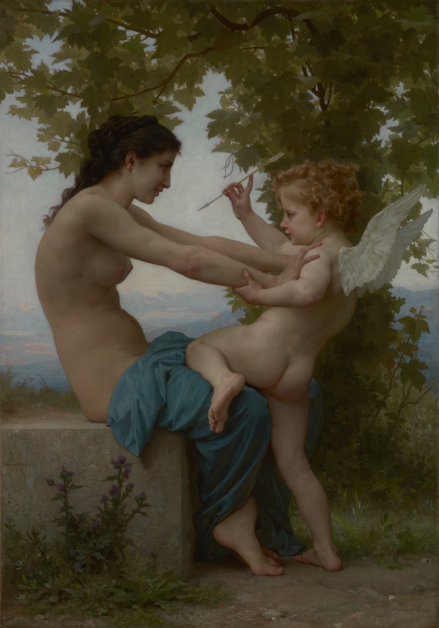 Mladá dívka bránící se Erosu od William Adolphe Bouguereau