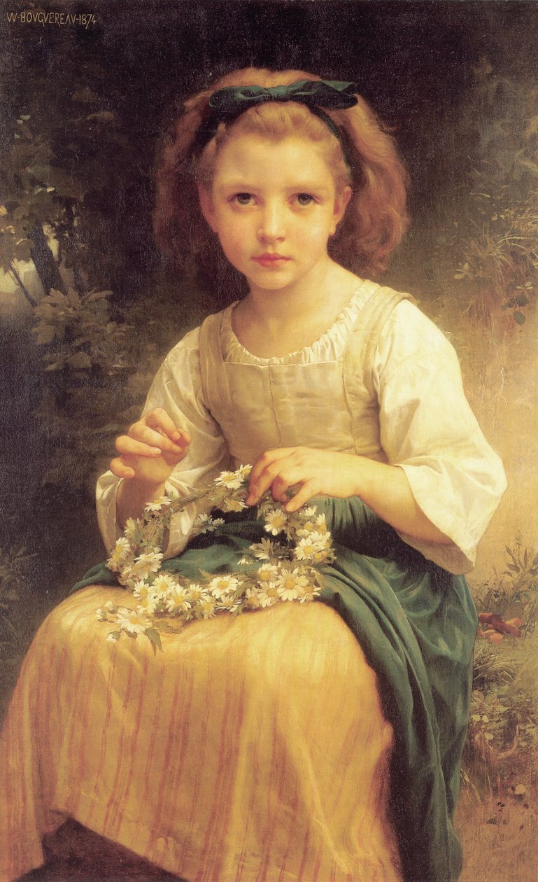 Dítě splétající korunu od William Adolphe Bouguereau