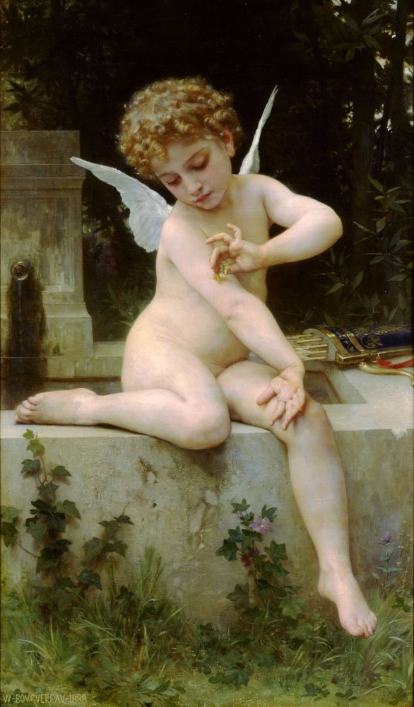Amor s motýlem od William Adolphe Bouguereau