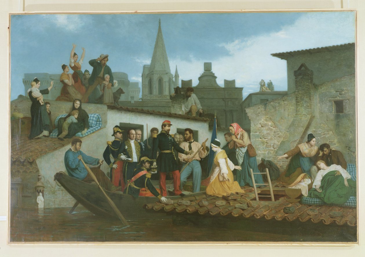 Napoleon III (1808-73) na návštěvě obětí povodní v Tarasconu v červnu 1856, 1856 od William Adolphe Bouguereau
