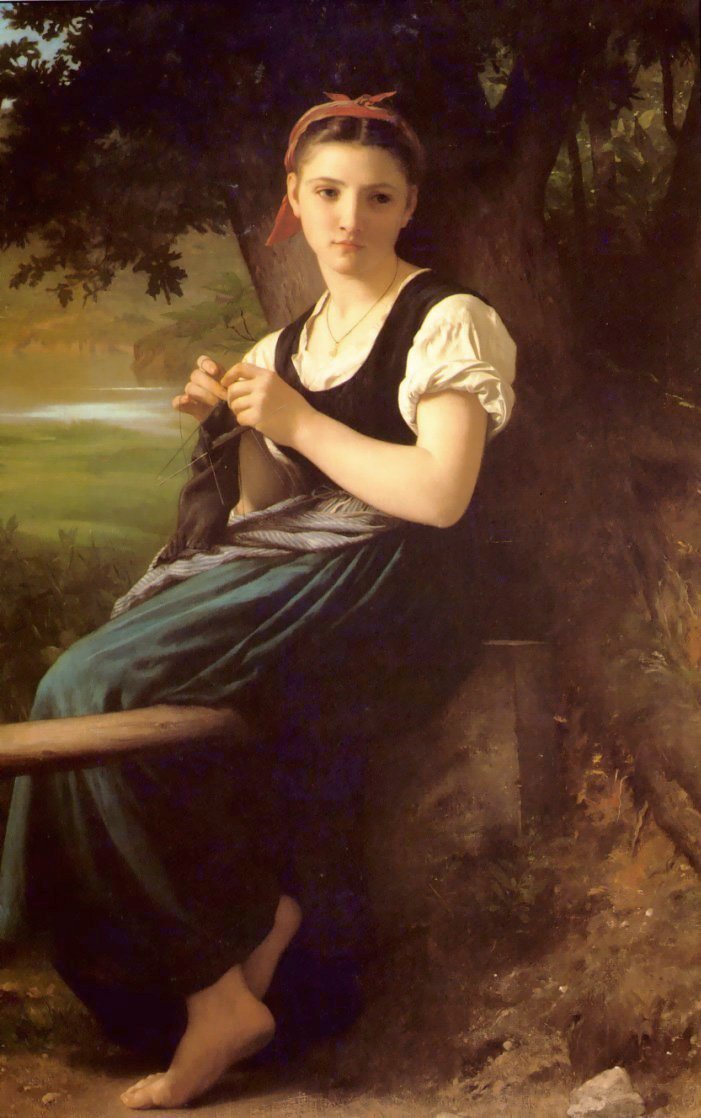 Pletací dívka od William Adolphe Bouguereau