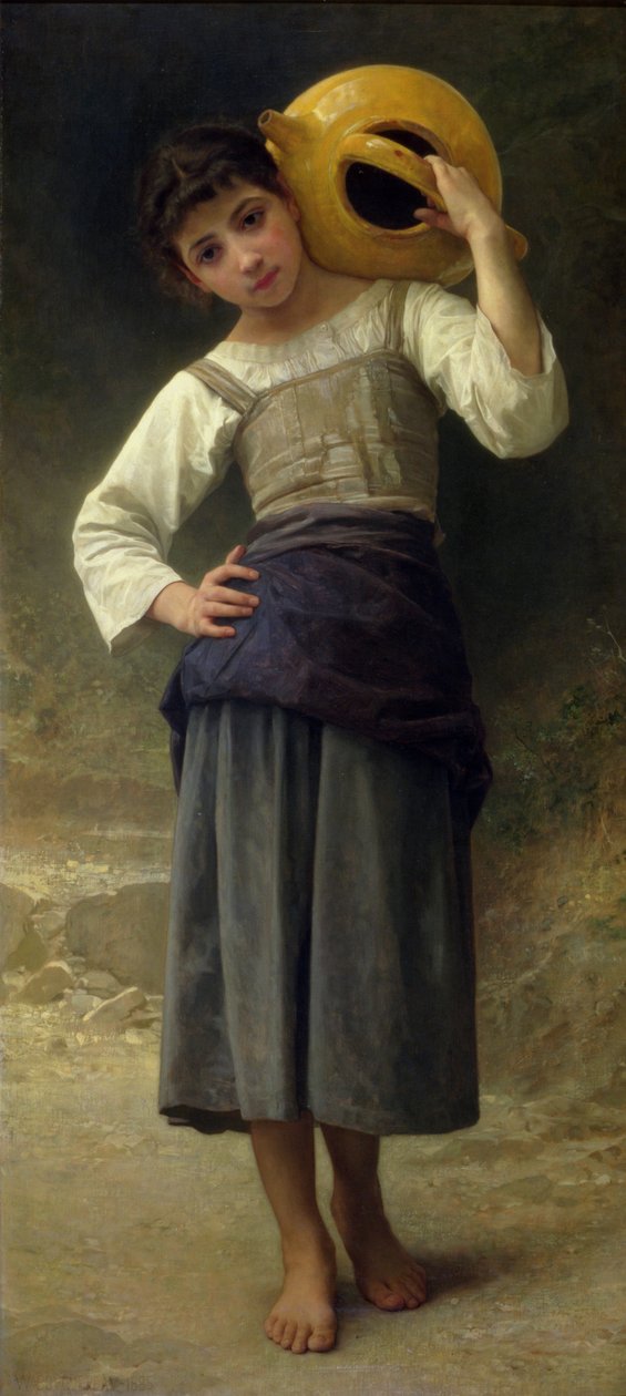 The Water Girl (Mladá dívka jdoucí k prameni) 1885 od William Adolphe Bouguereau