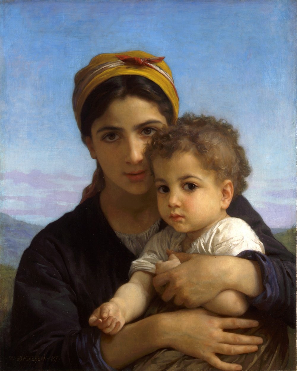 Mladá dívka a dítě od William Adolphe Bouguereau