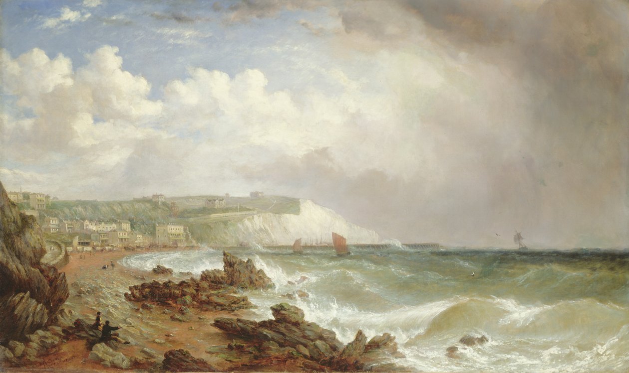 Ventnor, Isle of Wight, z pláže, blížící se bouři od William Adolphus Knell