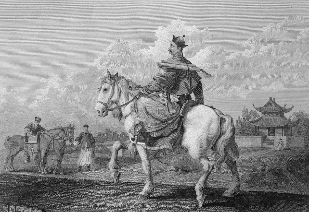 Quan nebo Mandarin Bearing a Letter from the Emperor of China, rytý Wilson, pub. G. Nicol, 1796 od William Alexander
